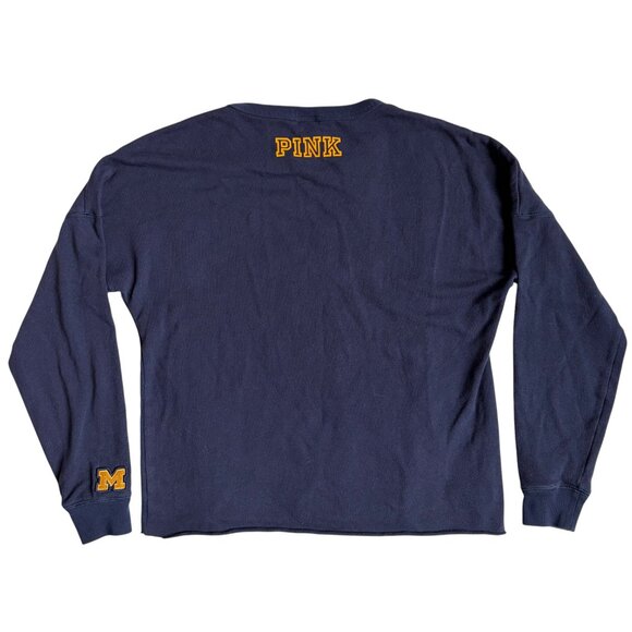 Pink by Victoria's Secret University of Michigan M GO BLUE Sweatshirt - Size XS - Picture 9 of 9